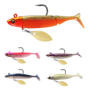 bassbite catch 4‘’ t tail packaged lead fish